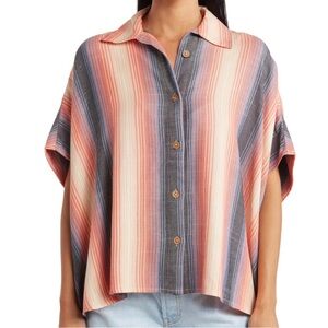 Rip Curl Surf Revival striped oversized beach shirt S NWT